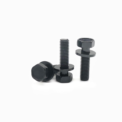 acheter GR. Je vous en prie.10.9 Surface noire Boulons à tête hexagonale et ensembles de laveuses simples avec accessoires à écrous hexagonales Taille de fil M2,5-M12 online manufacture