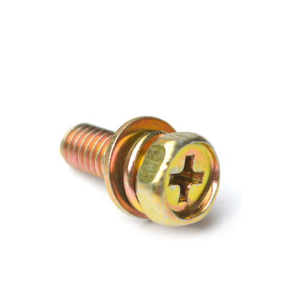 acheter Tête hexagonale d'acier au carbone plat en zinc de couleur Gr. 4.8 Boulon pour la construction avec indentation et laveuse à ressorts online manufacture