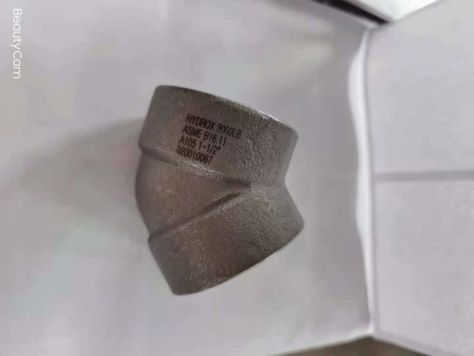 Prise forgée de montage de tuyau d'acier soudant le coude 3000LB ASME B16.11 de 45 degrés