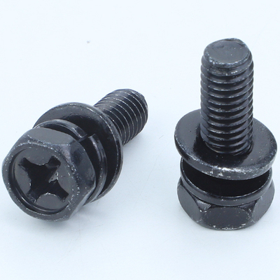 Fermeture à hexagone en acier au carbone, en acier noir zincé, avec entrée de ressorts à prise croisée et assemblage de laveuses plates
