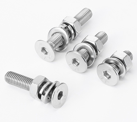 Hex Socket DIN7991/GB70.3 Countersunk Head Machine Screw avec Hex Noix Laveuse à plat et assemblages de laveuse à ressort Surface plate